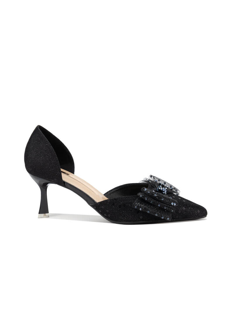 Escarpins avec nœud en strass